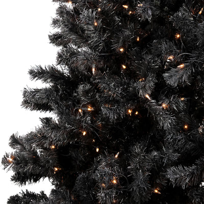 National Tree Company 7.5 Foot Prelit Full Body Artificial Christmas Tree, Black