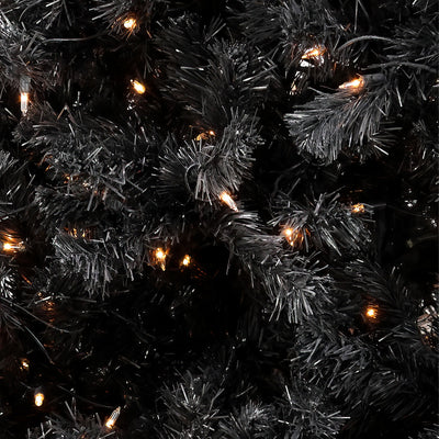 National Tree Company 7.5 Foot Prelit Full Body Artificial Christmas Tree, Black