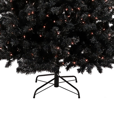 National Tree Company 7.5 Foot Prelit Full Body Artificial Christmas Tree, Black