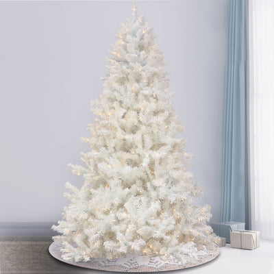 National Tree Company 7.5 Foot Prelit Full Body Artificial Christmas Tree, White