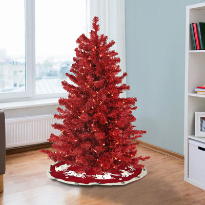 National Tree Company 4 Foot Full Flocked Prelit Christmas Tree (Open Box) - VMInnovations
