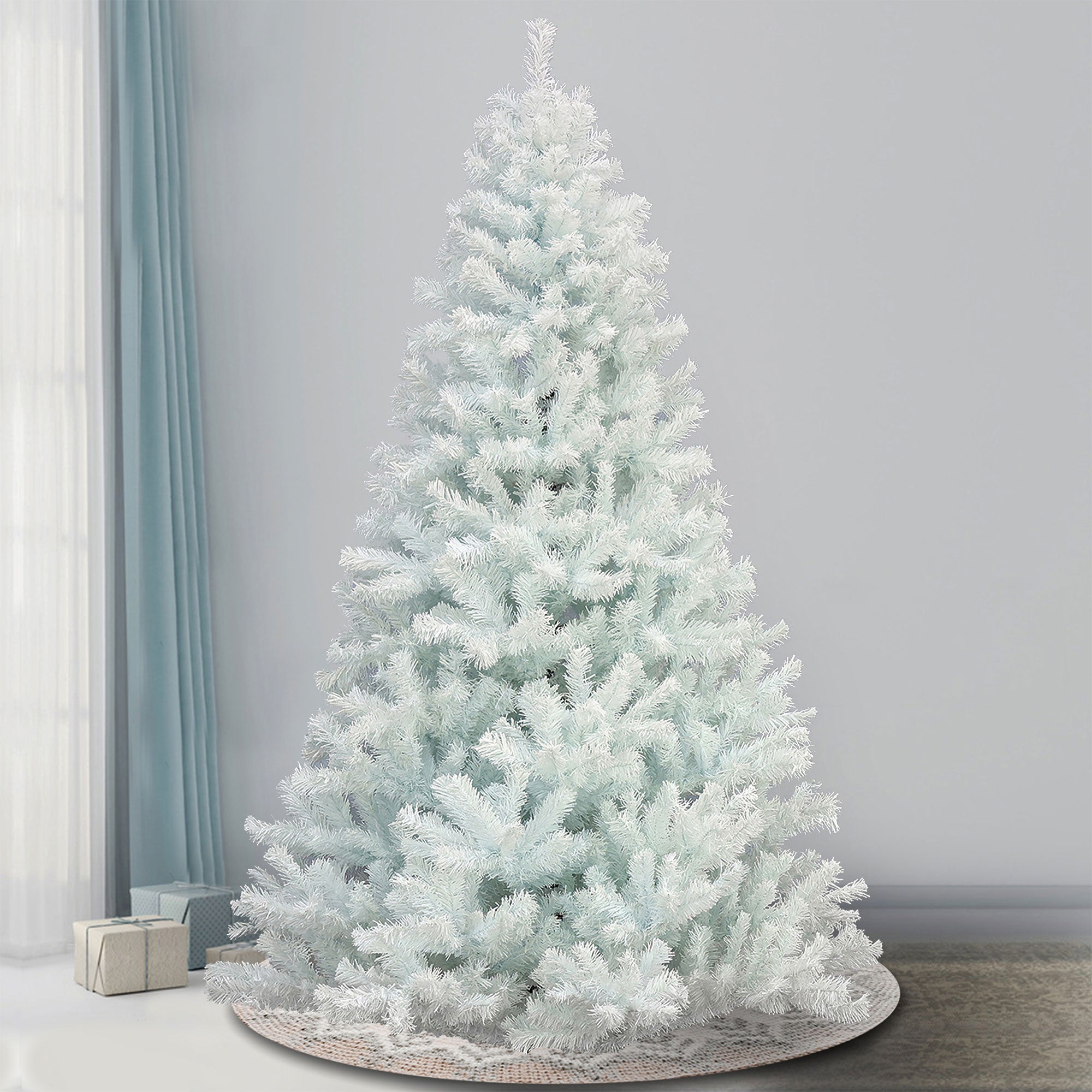 National Tree Company 7Ft Full Flocked Unlit Artificial Tree, White (Open Box) - VMInnovations