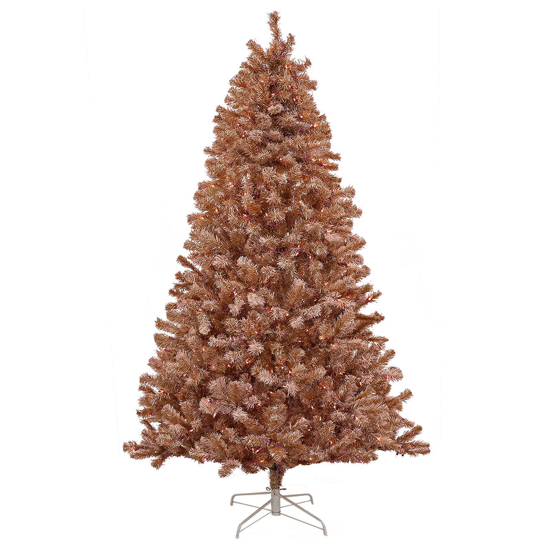 National Tree 7 Foot Full Flocked Prelit Christmas Tree, Rose Gold (For Parts)