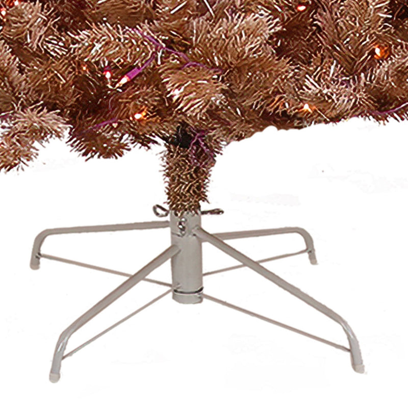 National Tree 7 Foot Full Flocked Prelit Christmas Tree, Rose Gold (For Parts)