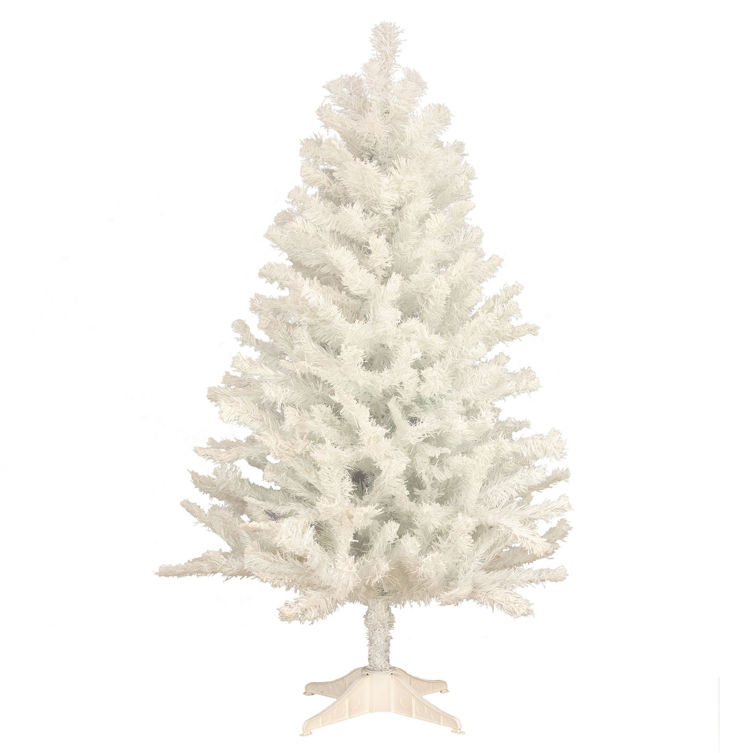 4 Ft Full Unlit Artificial Christmas Holiday Tree,  White (Open Box) - VMInnovations