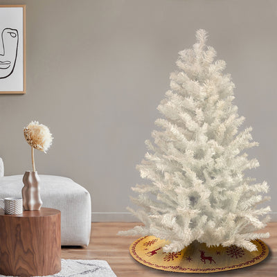 4 Ft Full Unlit Artificial Christmas Holiday Tree,  White (Open Box)