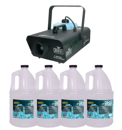 NEW Chauvet HURRICANE H1300 Fog/Smoke Machine w/ Wired Remote + 4 FJU Fog Fluids