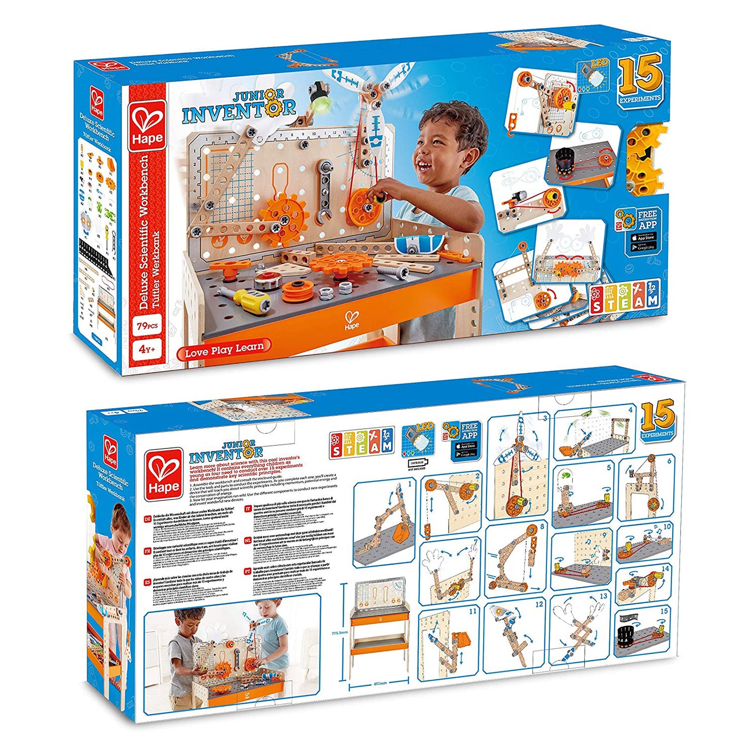 Hape Deluxe Scientific Workbench Inventor’s Experiment Workshop Toy Building Set