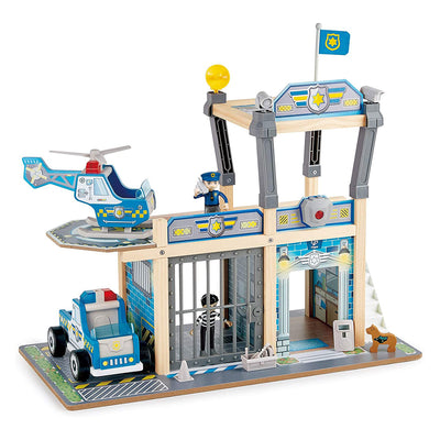 Hape E3050 Metro Police Station Play Toy Set with Action Figurines & Accessories