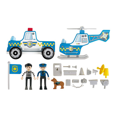 Hape E3050 Metro Police Station Play Toy Set with Action Figurines & Accessories