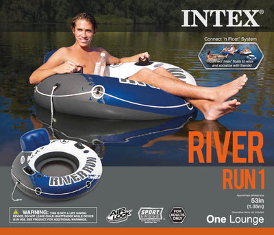 Intex River Run 1 Inflatable Floating Tube Raft for Lake, Pool (12 Pack) 58825EP