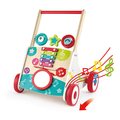 Hape E0383 My First Musical Walker Kids Toddler Push and Pull Toy Walker Cart - VMInnovations