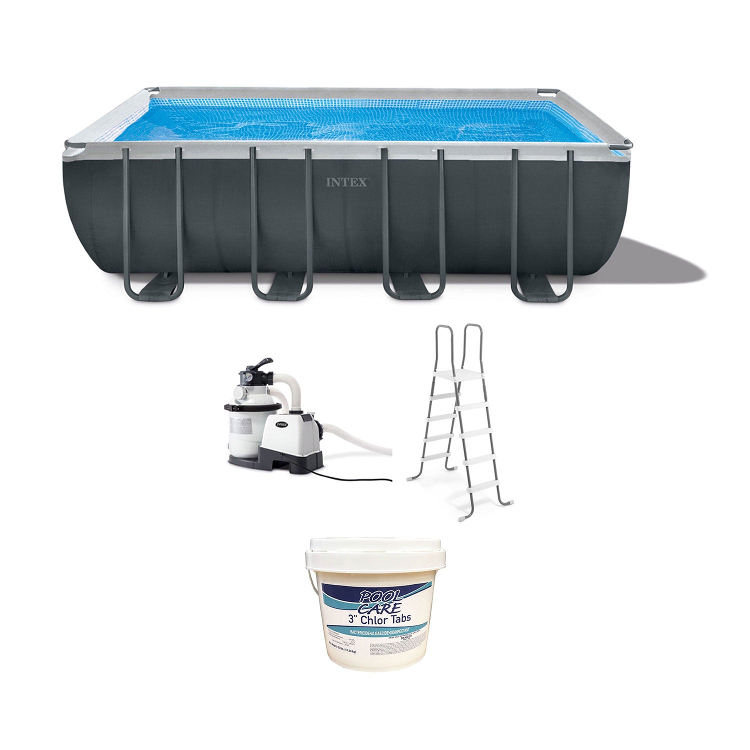 Intex 18' x 52" Ultra XTR Rectangular Frame Swim Pool Set with Chlorine Tablets