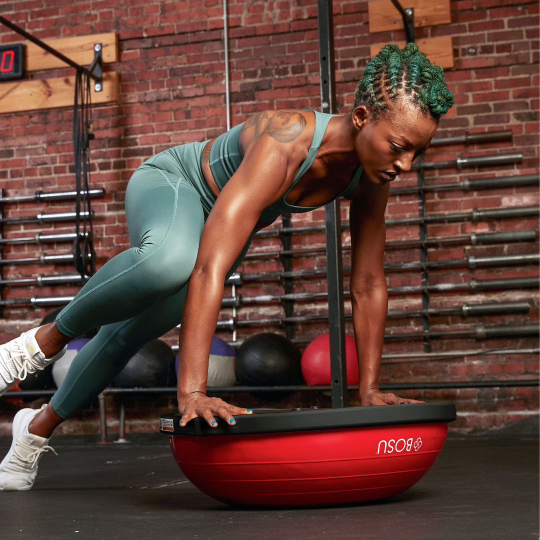 BOSU Balance Fitness Core Training Workout Exercise Ball, Grey Black (Used) - VMInnovations
