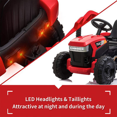 TOBBI 12V Kids Battery-Powered Ride On Toy Tractor with Trailer, Red (For Parts) - VMInnovations