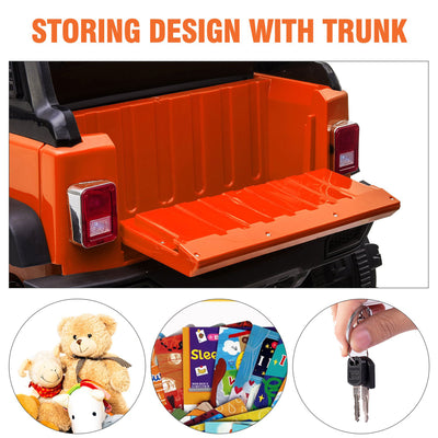 TOBBI 12V Kids Electric Battery Powered 2 Speed Jeep Wrangler Ride On Toy Orange