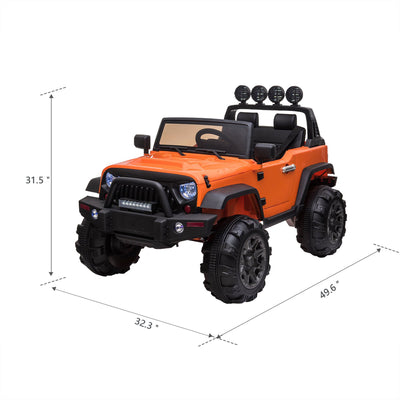 TOBBI 12V Kids Electric Battery Powered 2 Speed Jeep Wrangler Ride On Toy Orange