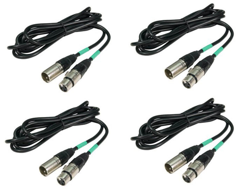 (4) CHAUVET 25 Foot Male to Female 3 Pin DMX Lighting Effect Cables | DMX3P25FT