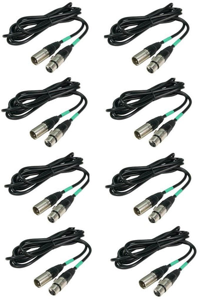 (8) CHAUVET 25 Foot Male to Female 3 Pin DMX Lighting Effect Cables | DMX3P25FT