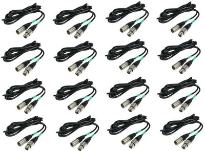 (16) CHAUVET 25 Foot Male to Female 3 Pin DMX Lighting Effect Cables | DMX3P25FT