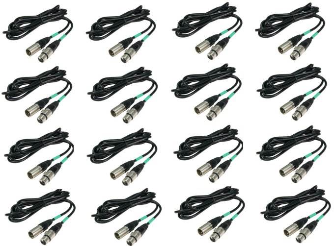 (16) CHAUVET 25 Foot Male to Female 3 Pin DMX Lighting Effect Cables | DMX3P25FT