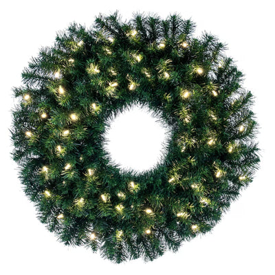 Vickerman Douglas Fir 30 Inch Artificial Pre Lit Christmas Wreath w/ LED Lights