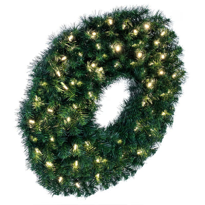 Vickerman Douglas Fir 30 Inch Artificial Pre Lit Christmas Wreath w/ LED Lights