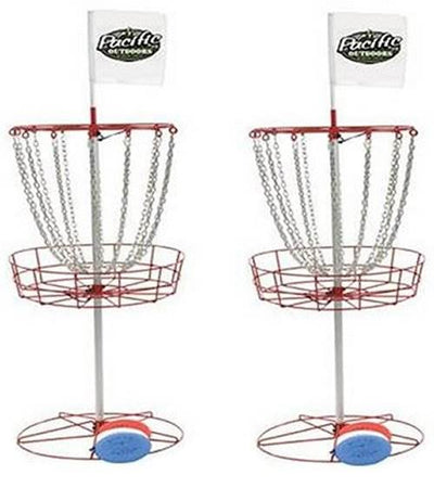 InSTEP Portable Outdoor Disc Golf Basket Target Goal w/ 3 Frisbee Discs (2 Pack)