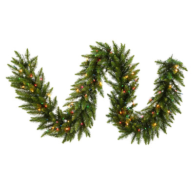 Vickerman Camdon Fir 14 Inch Artificial Pre Dura Lit Christmas Garland, Green - VMInnovations