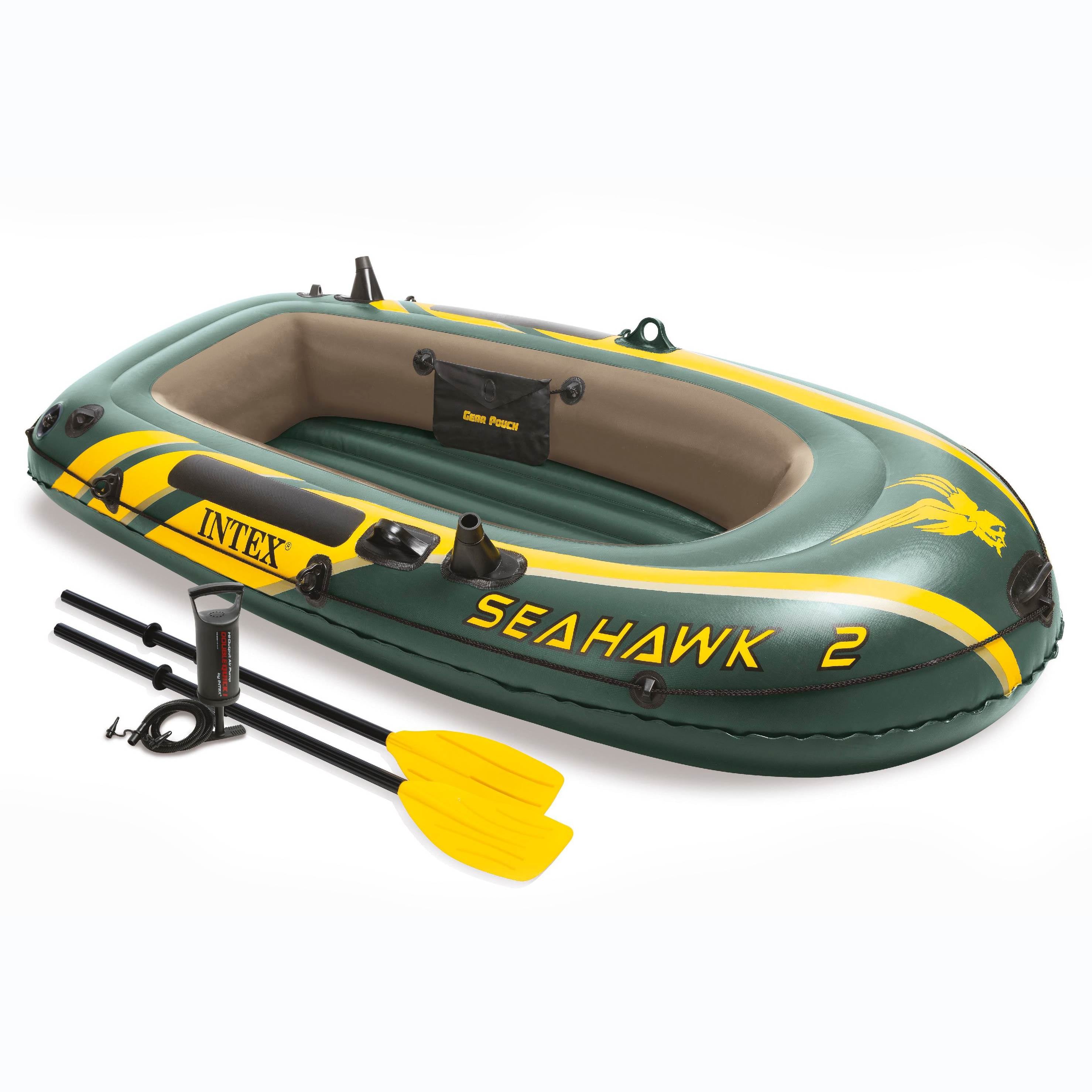 INTEX Seahawk 2 Inflatable Boat Set w/Oars & Pump (Open Box)(2 Pack)