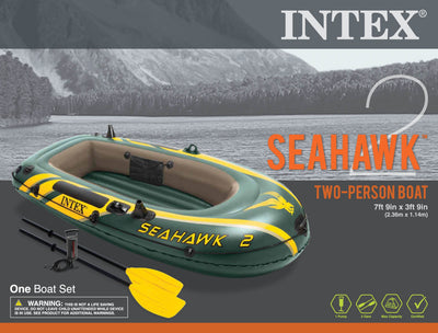 INTEX Seahawk 2 Inflatable Boat Set w/Oars & Pump (Open Box)(2 Pack)