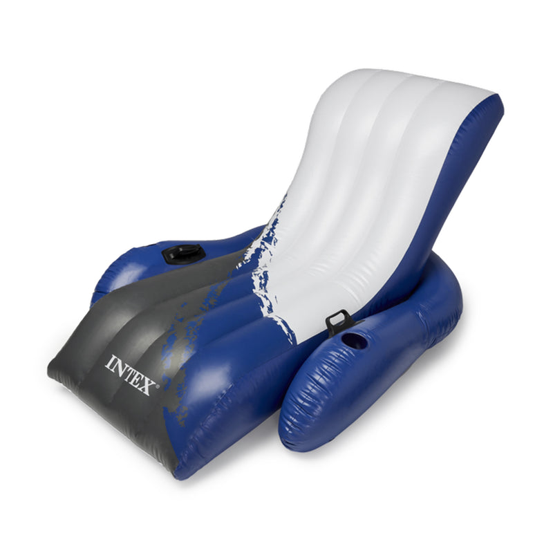 INTEX Floating Lounge Pool Recliner Lounger w/ Cup Holders | 58868E (Open Box)