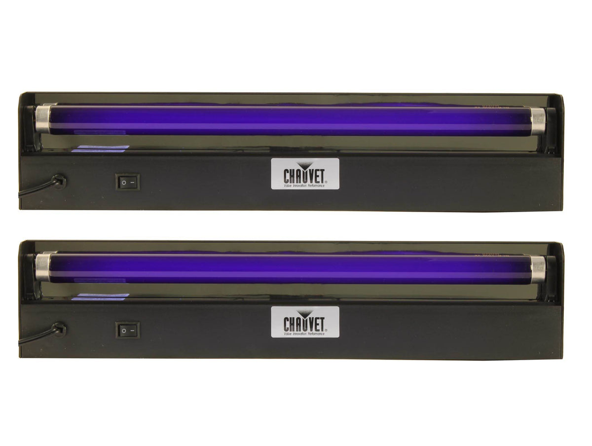 2) Chauvet DJ NVF18 18" UV Black Light 15 Watt Blacklights w/ Reflector | NV-F18