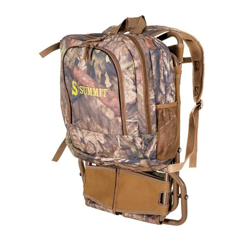 Summit 2-in-1 Lightweight Camo Hunting Compact Chairpack 1.5, Mossy Oak Country