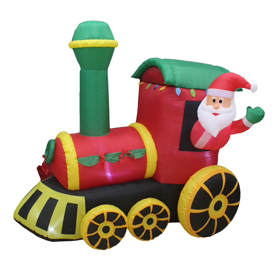 A Holiday Company 6.5 Ft Tall Inflatable Santa Holiday Train Decoration (Used)