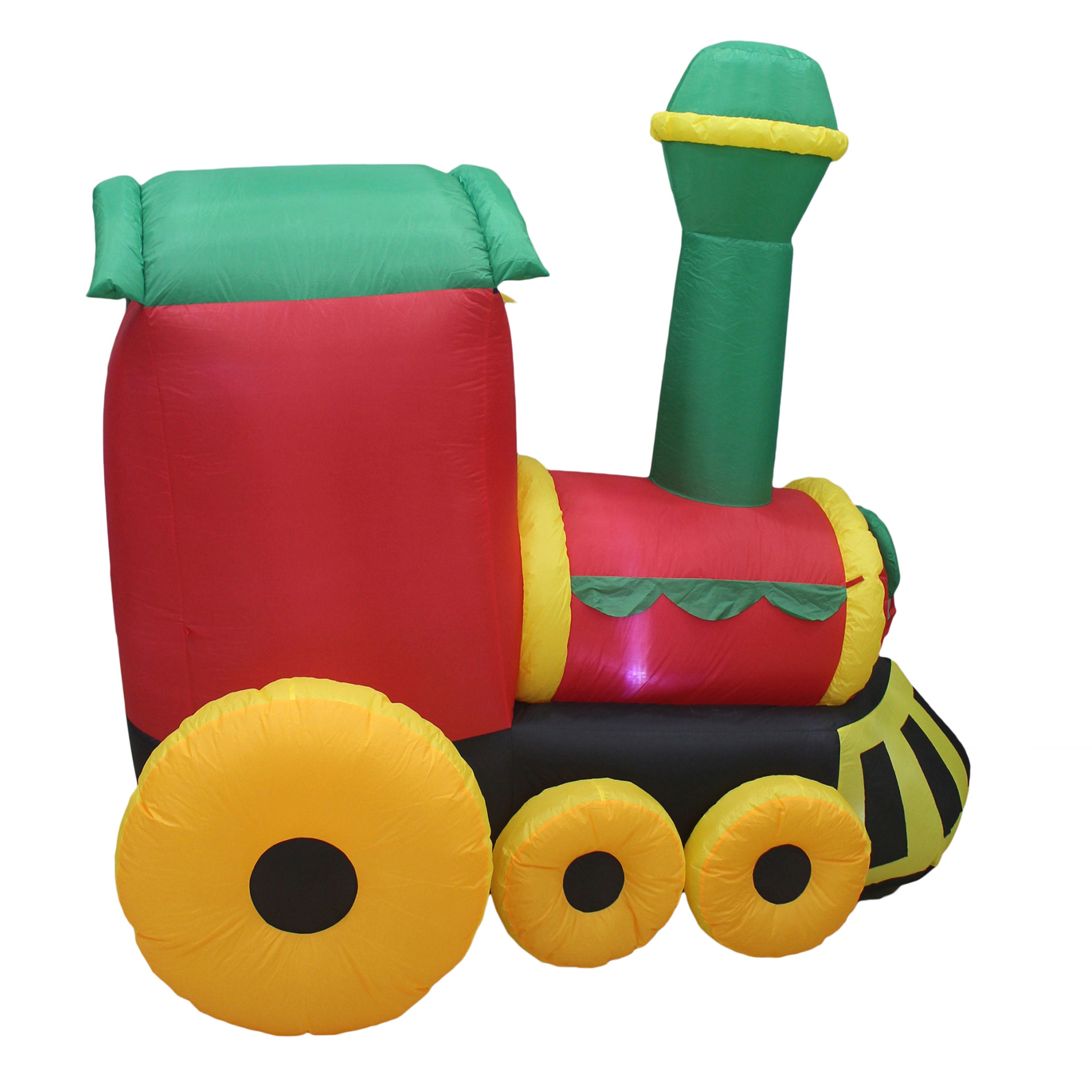 6.5 Ft Tall Inflatable Santa Holiday Train Lawn Decoration (Open Box) - VMInnovations