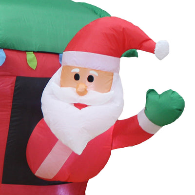 6.5 Ft Tall Inflatable Santa Holiday Train Lawn Decoration (Open Box) - VMInnovations
