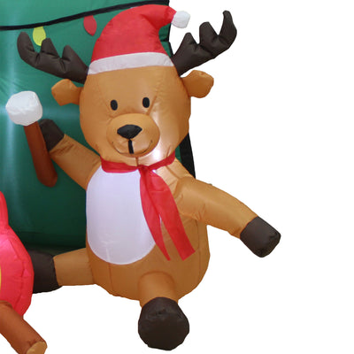 6 Ft Wide Inflatable Snowman & Reindeer Pal Holiday Decoration (Open Box) - VMInnovations