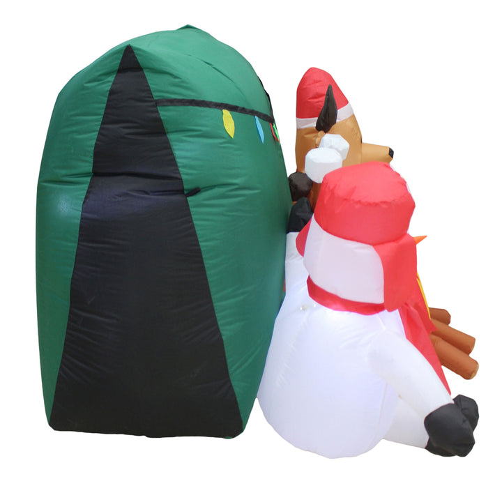 6 Ft Wide Inflatable Snowman & Reindeer Pal Holiday Decoration (Open Box)