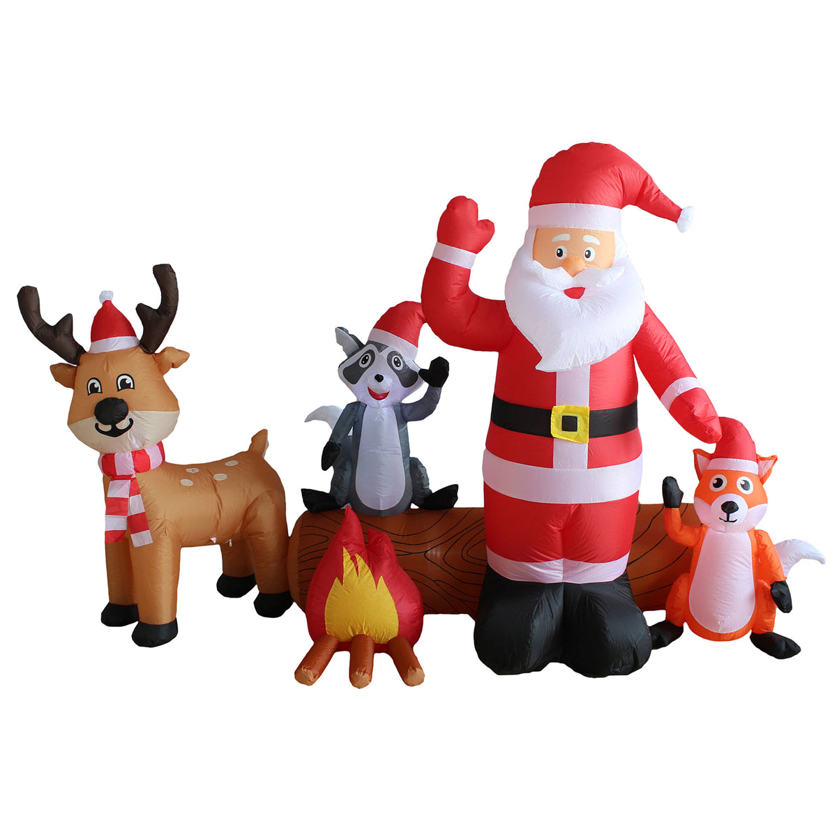 A Holiday Company 8 Ft Wide Inflatable Santa & Forest Friends Holiday Decoration - VMInnovations