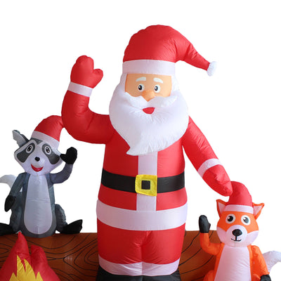 A Holiday Company 8 Ft Wide Santa & Forest Friends Holiday Decoration (Open Box) - VMInnovations
