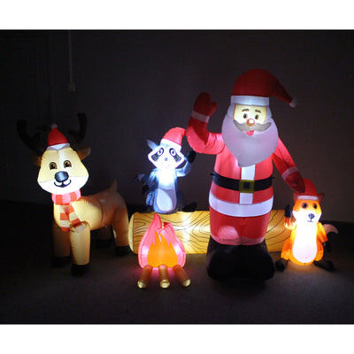 A Holiday Company 8 Ft Wide Santa & Forest Friends Holiday Decoration (Open Box) - VMInnovations