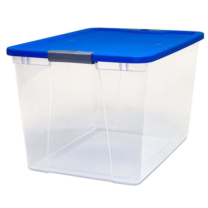 Homz 64 Qt Secure Latch Large Clear Stackable Storage Container Bin (4 Pack)