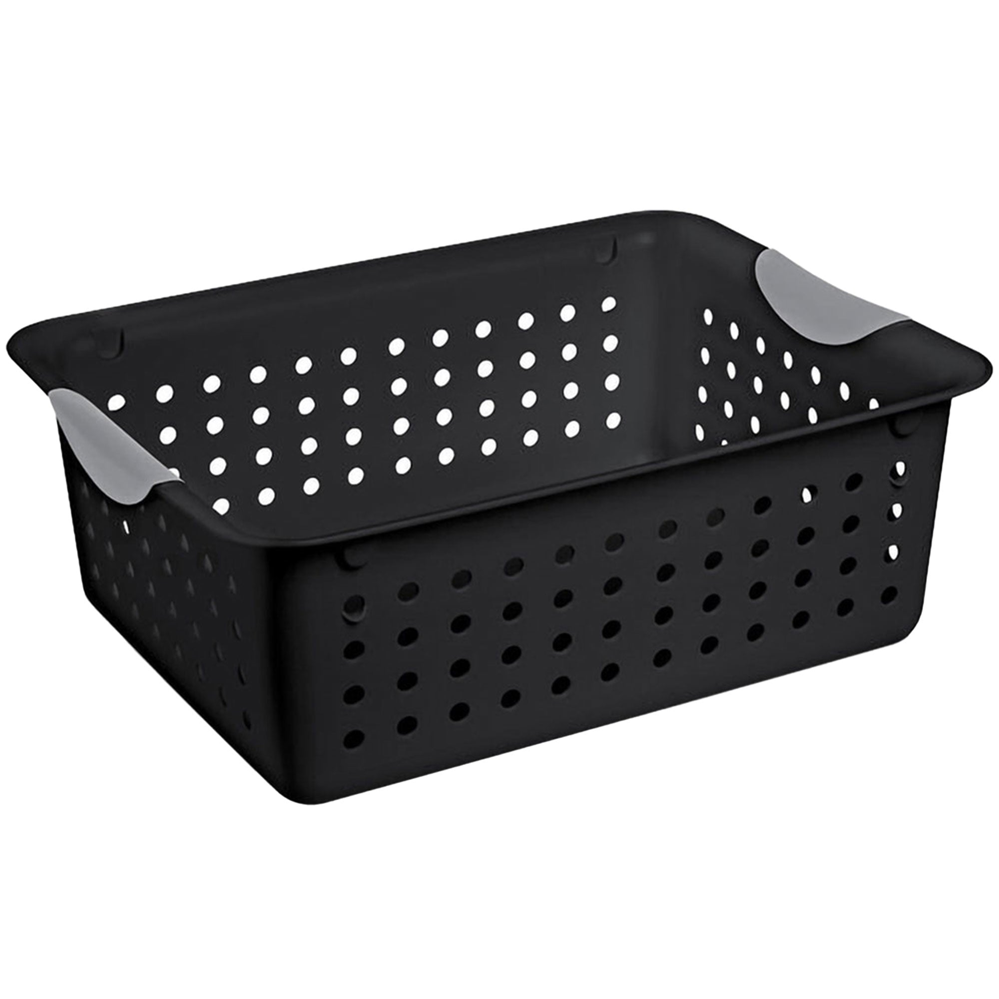 Sterilite Medium Ultra Storage Basket with Contoured Handles, Black (18 Pack)
