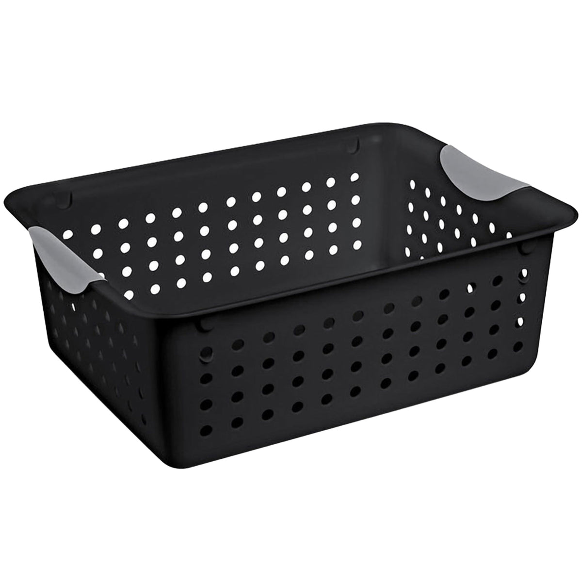 Sterilite Medium Ultra Storage Basket with Contoured Handles, Black (18 Pack)