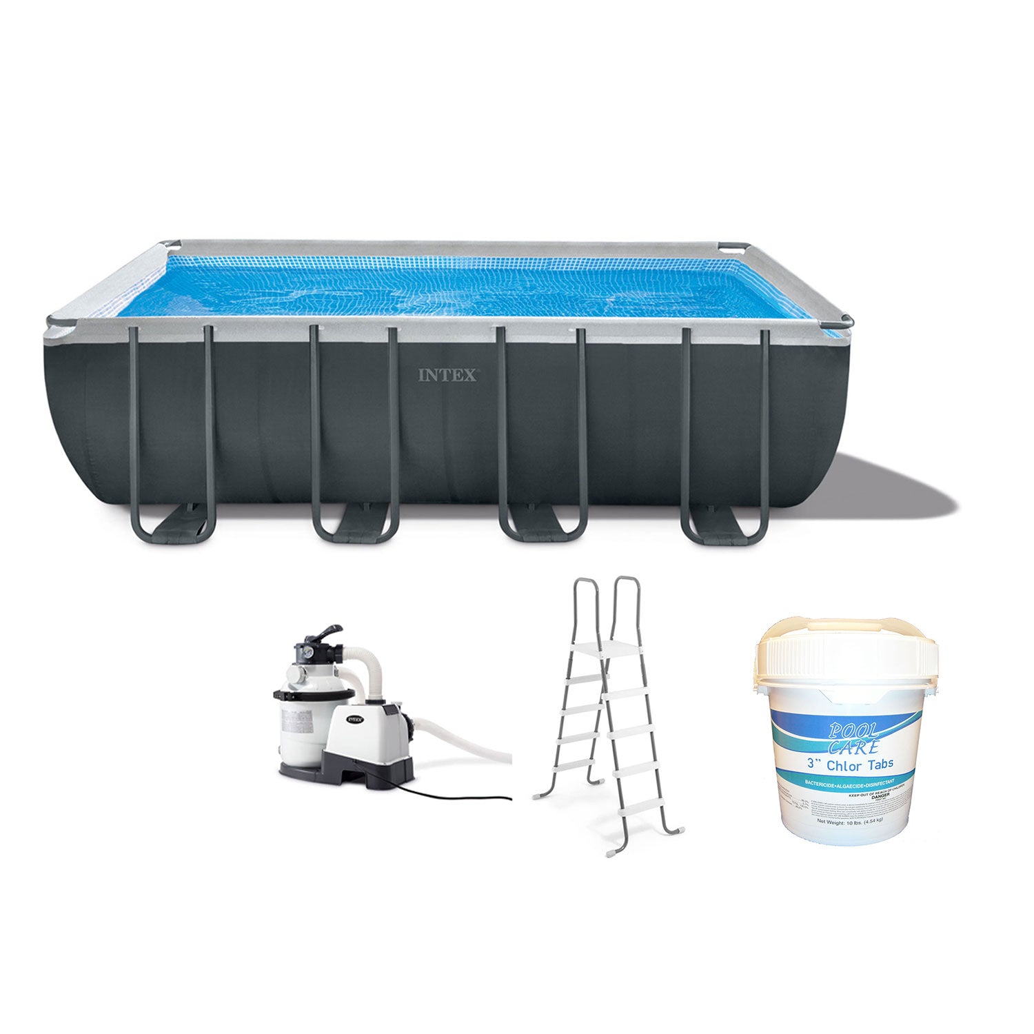 Intex Ultra XTR Rectangular Swimming Pool Set with Pump Filter and Chlorine Tabs