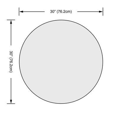 TroySys 30 Inch by 30 Inch Round Tempered Glass Table Top (Open Box)