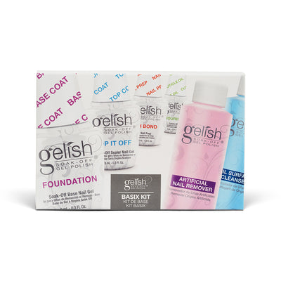 Gelish Mini Midnight Caller Collection Gel Nail Polish Bundle w/ Basix Care Kit - VMInnovations