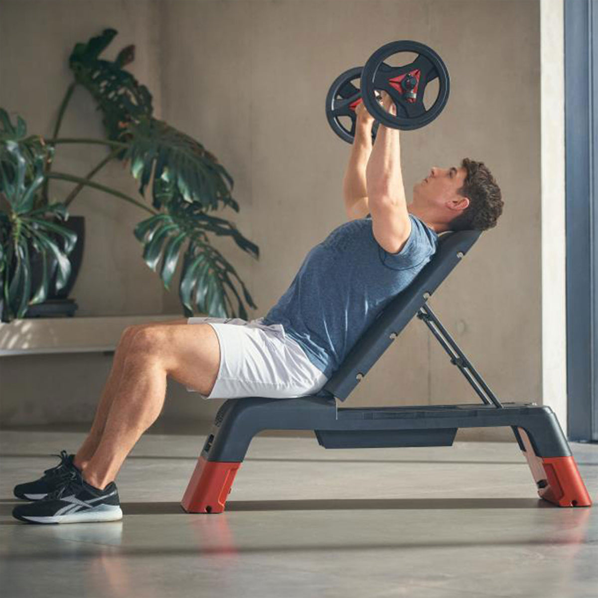 Reebok Fitness Multipurpose Aerobic and Strength Training Workout Deck, Red