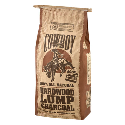 Cowboy Natural Hardwood Lump Charcoal for Grilling and Smoking, 20 Pound Bag (Open Box)
